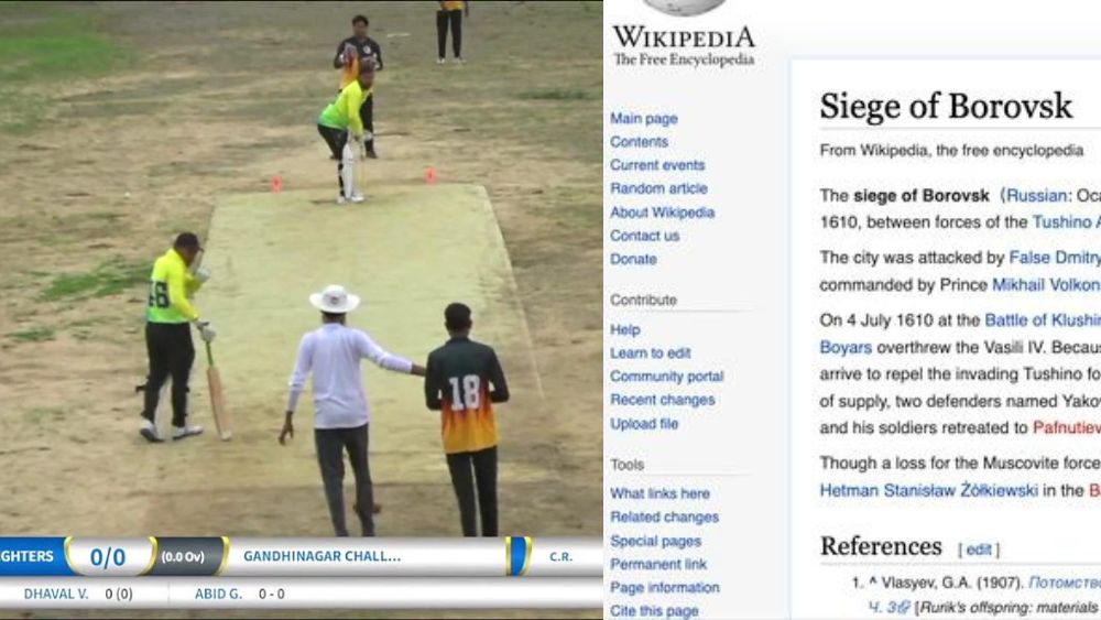 Fake News humour Wikipedia China India IPL